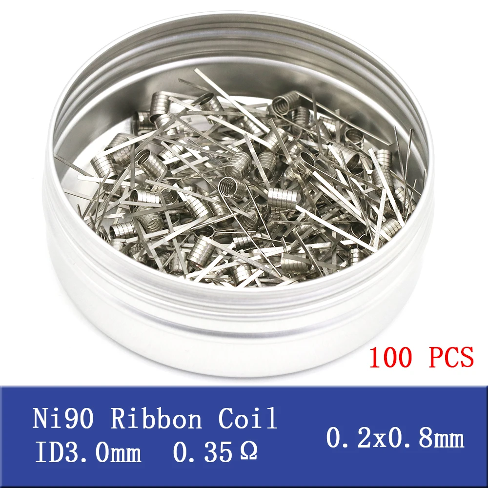 100 x Ni90 Ribbon Coil 0.35 Ohm