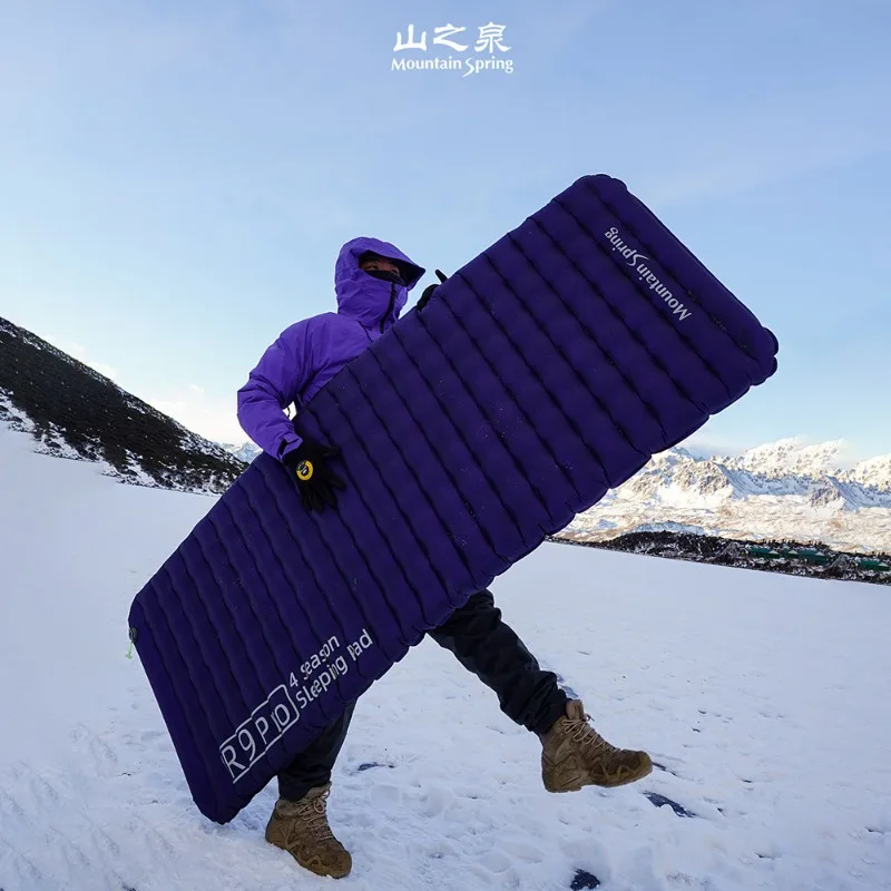 20DNylon Inflatable Sleeping Pad Thermal Insulated 8.9cm Waterproof Mattress Dual Valve for Camping Hiking Backpack Outdoor Trip