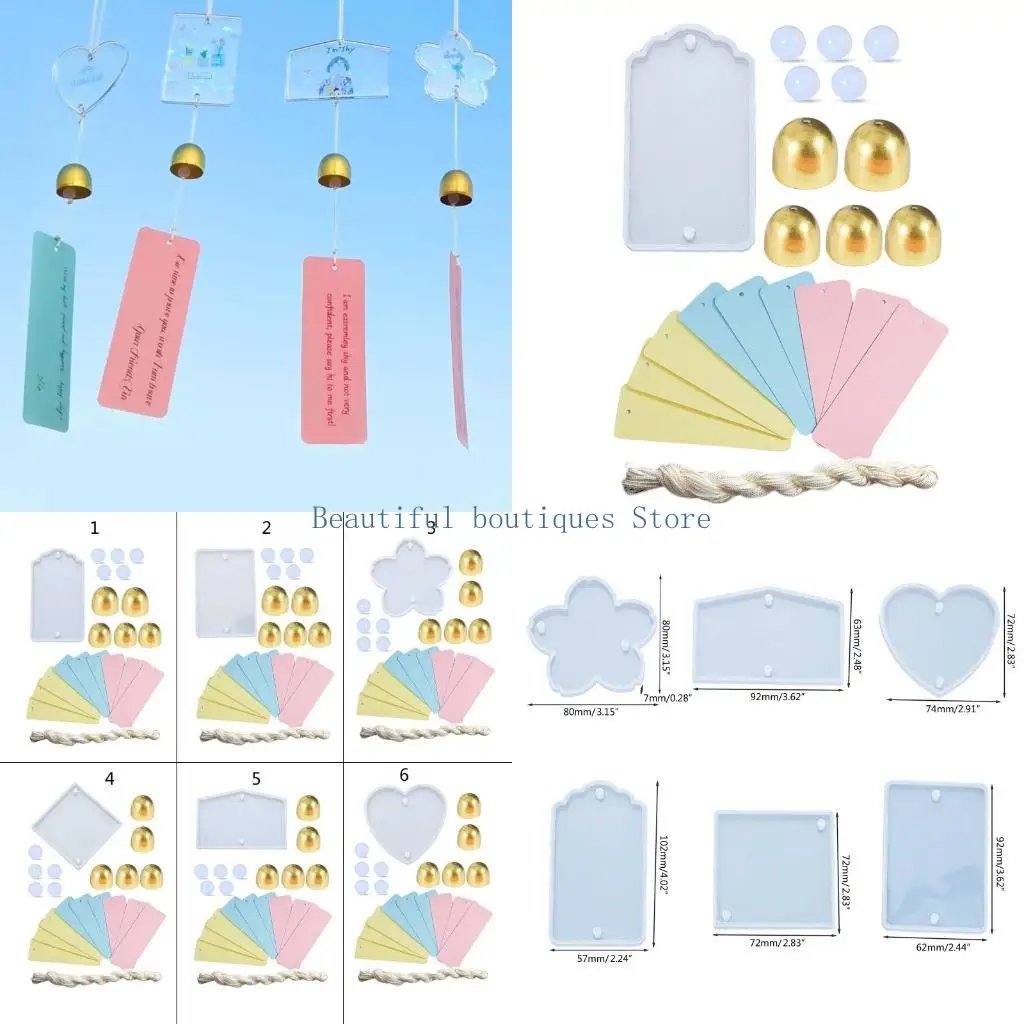 

U4LF Epoxy Windchimes Charm Casting Mold for DIY Pendant Silicone Mold Crafts