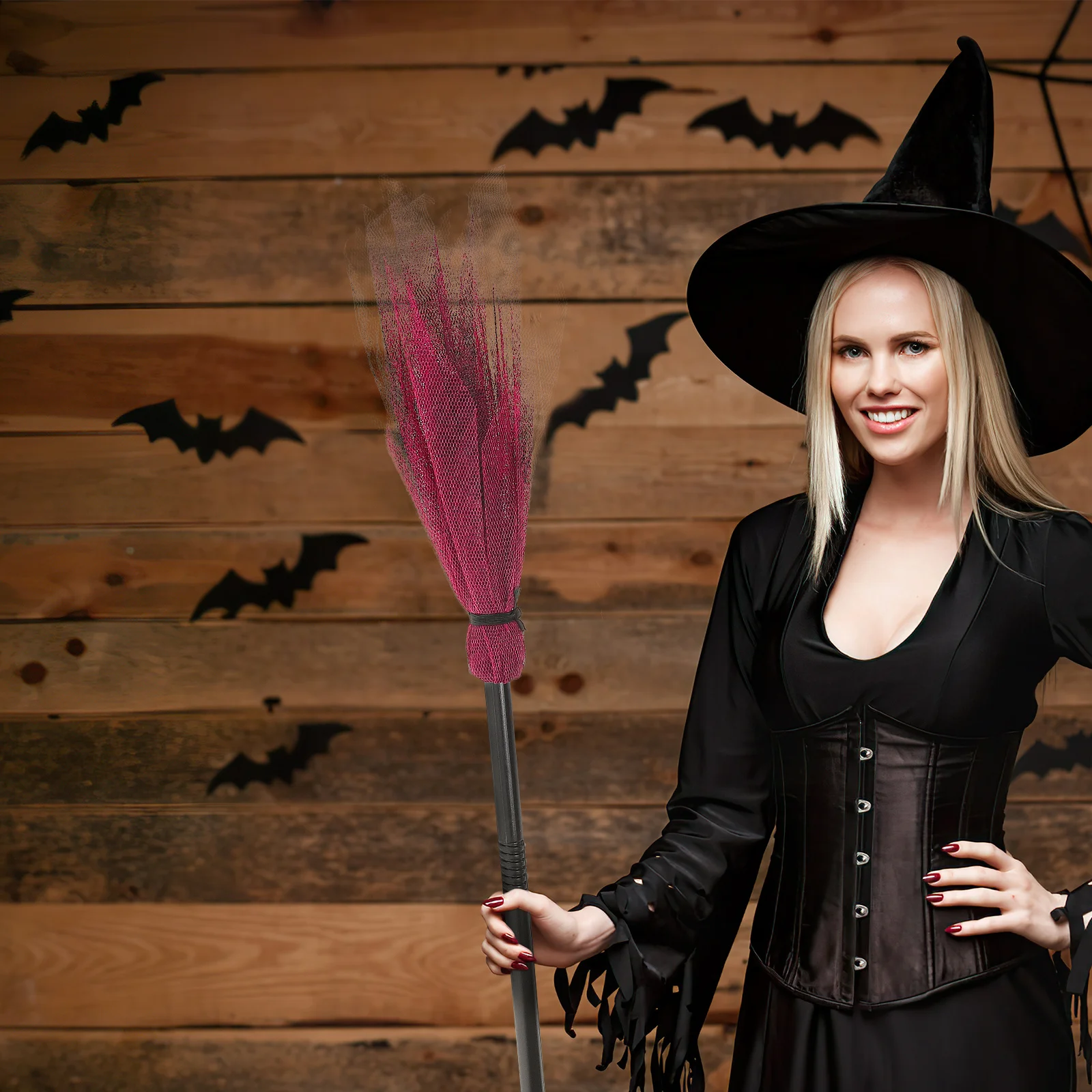 2 stks Halloween Bezem Heks Decor Bezem Voor Party Haunted Stage Achtergrond Halloween Bezem Prop