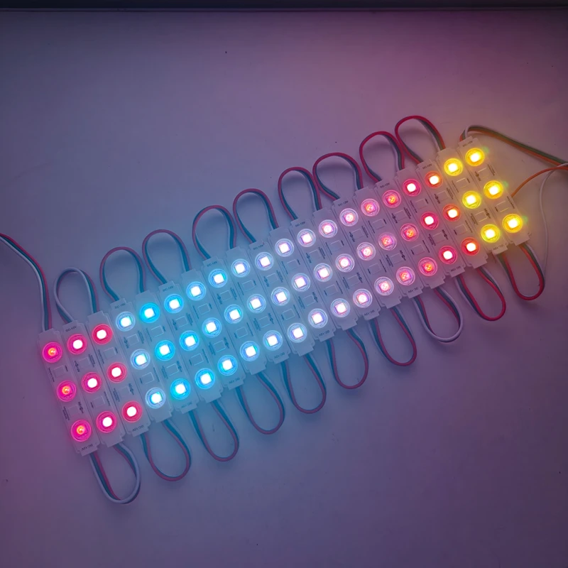 20 قطعة/الوحدة WS2811 IC وحدة حقن RGB كامل اللون 1.5 واط 12 فولت مقاوم للماء الرقمية عنونة LED بكسل وحدة لمتجر راية