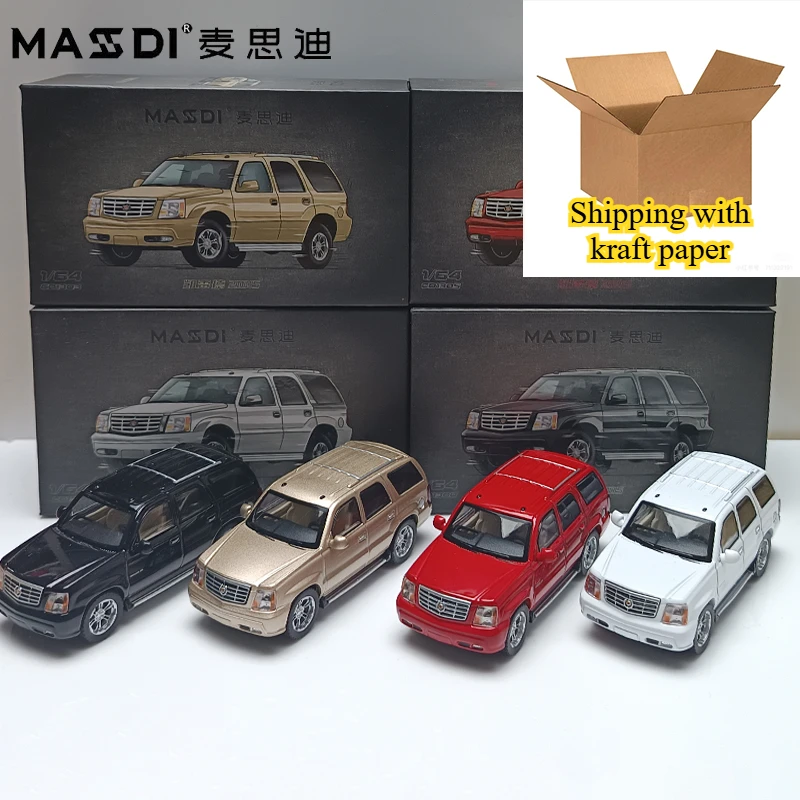 

New MASSDI 1/64 Alloy Car Model Suburban White CVL1201 SUV Escalade CD1300 Miniature Diecast Ornament Collection Model Hobby Toy