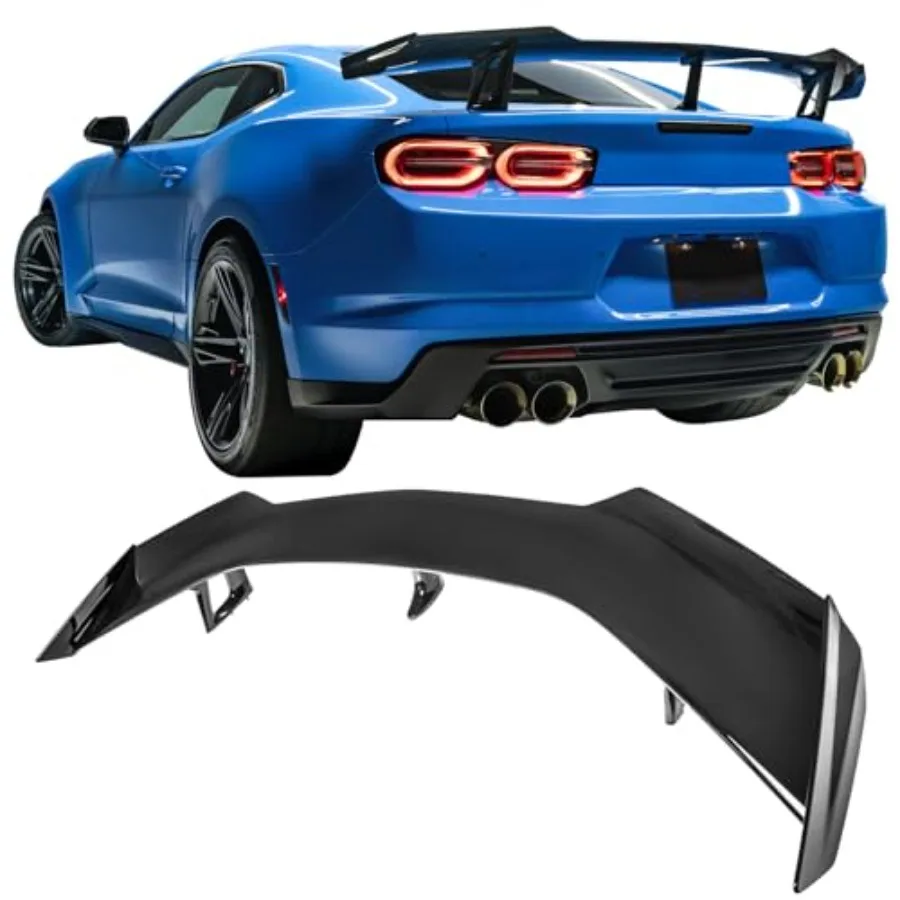 

Rear Spoiler Trunk Wing Compatible with 2016-2024 Chevy 6TH Camaro 2016+1LE Style Gloss Black Plastic Performance Aero Kit