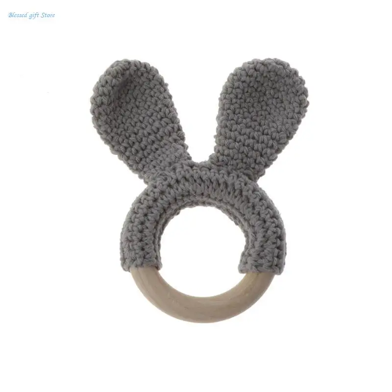 Crochet Teething Ring Grasping Toy for Toddlers Nursery Room Decor for Baby Cartoon Hanging Pendants Newborn for Pl