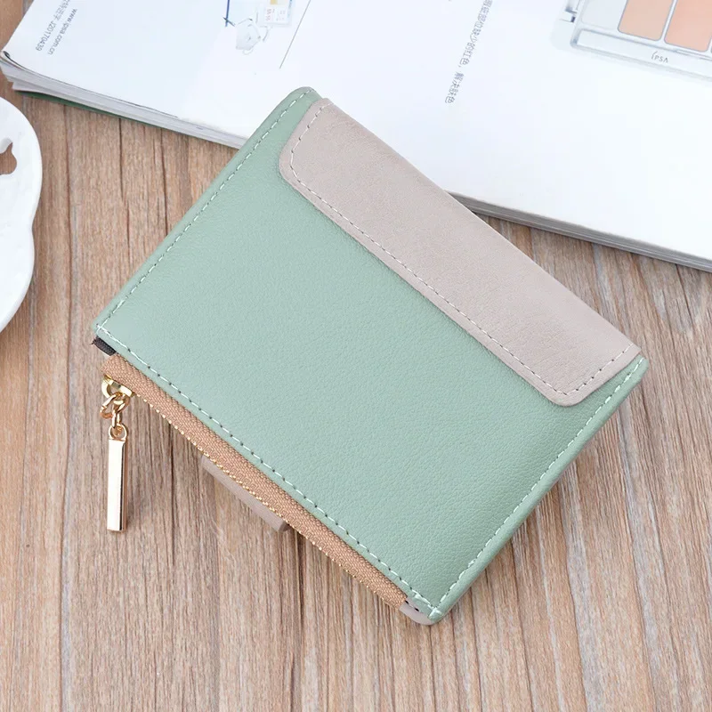 New Mini Wallet Fashion Female Card Holder Zipper Coin Purse PU Leather Credit Card Case Money Bag Ladies Small Clutch Girl Bags