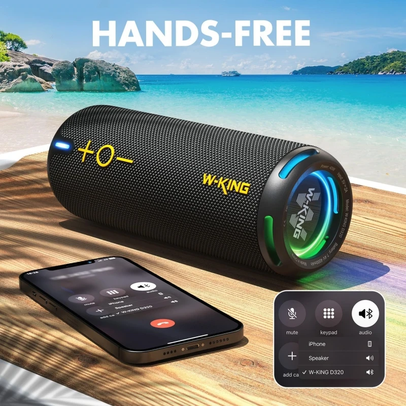 

W-king Black Wireless Bluetooth Audio 30W High Power IP67 Waterproof Portable Charging Work Home Sports Travel Surround Stereo