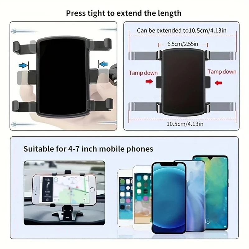 Xiaomi Car Mobile Phone Holder 360 Degree Rotation Easy Clip Mount Stand Multifunctional Dashboard Clip Support For Android IOS