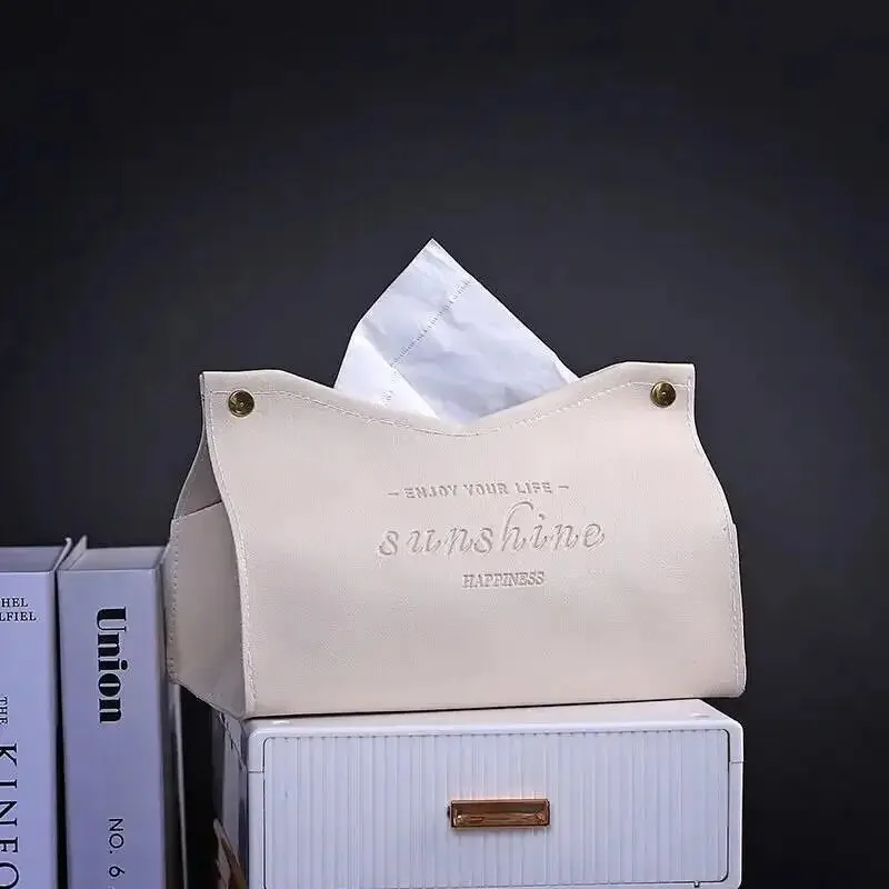 Living room and dining room tissue storage box, eco-friendly solid-color multi-purpose creative napkin holder for home desktop