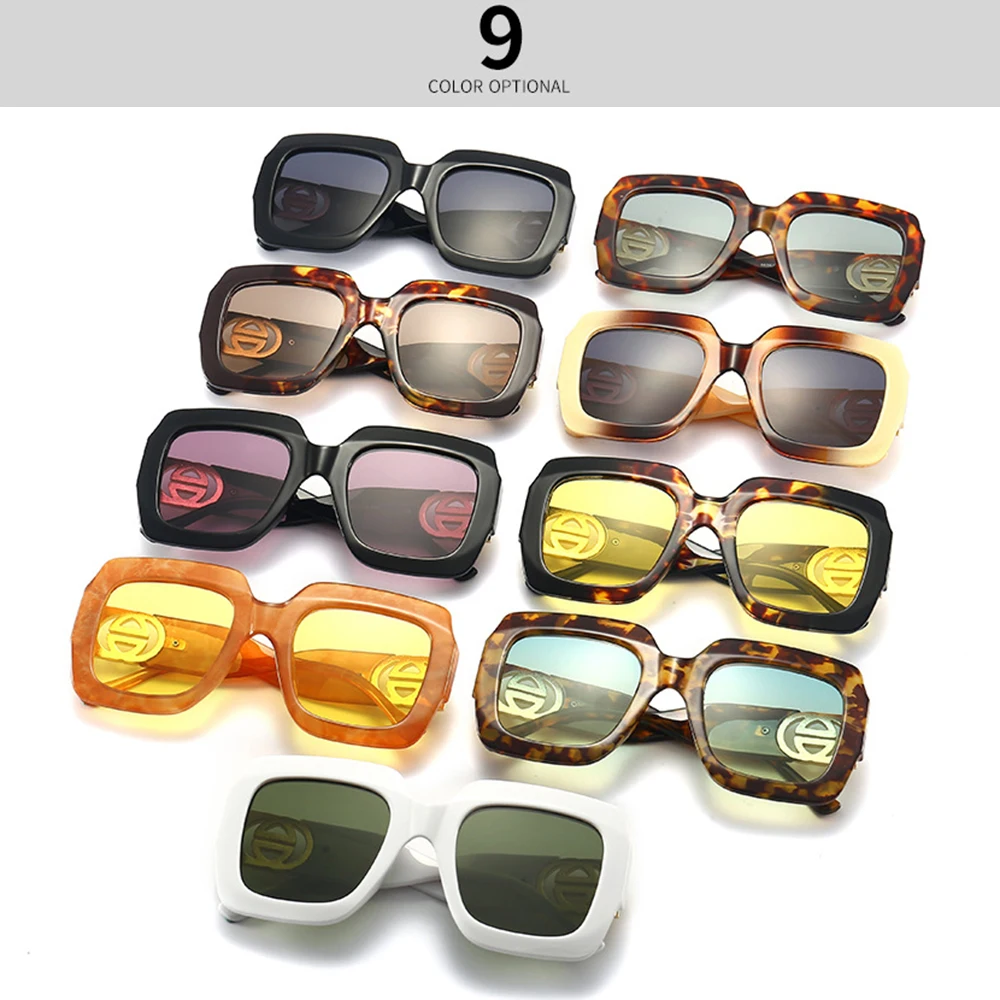 2024 Retro Oversized Square Sunglasses Women Luxury Brand Big Frame Sun Glasses for Men Vintage Punk Shades UV400 Tendy Eyewear