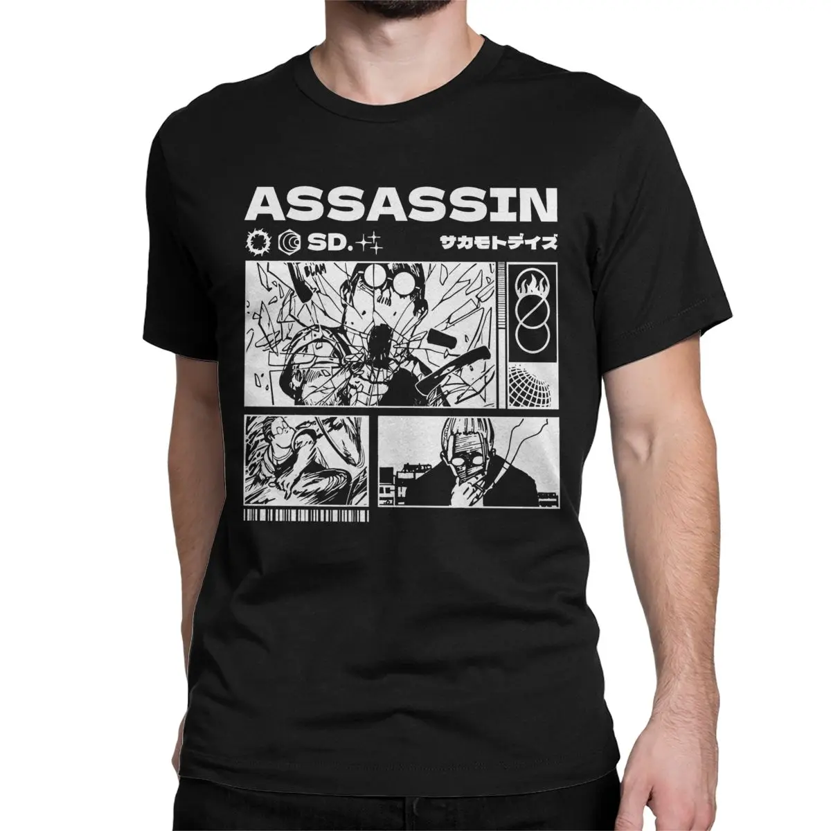 Men Women's Assassin Sakamoto Days Manga Anime T Shirt Pure Cotton Clothing Vintage Round Neck Tees Plus Size T-Shirt