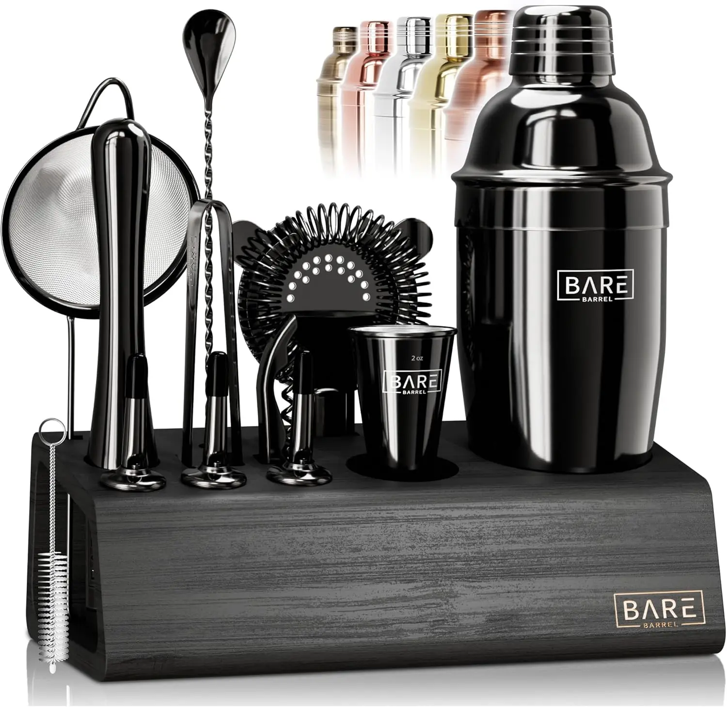 

14-Piece Cocktail Shaker Set Bartender Kit with Bamboo Stand, 24oz Stainless Steel Cobbler Shaker, 35 Recipe Cards, Home Bar