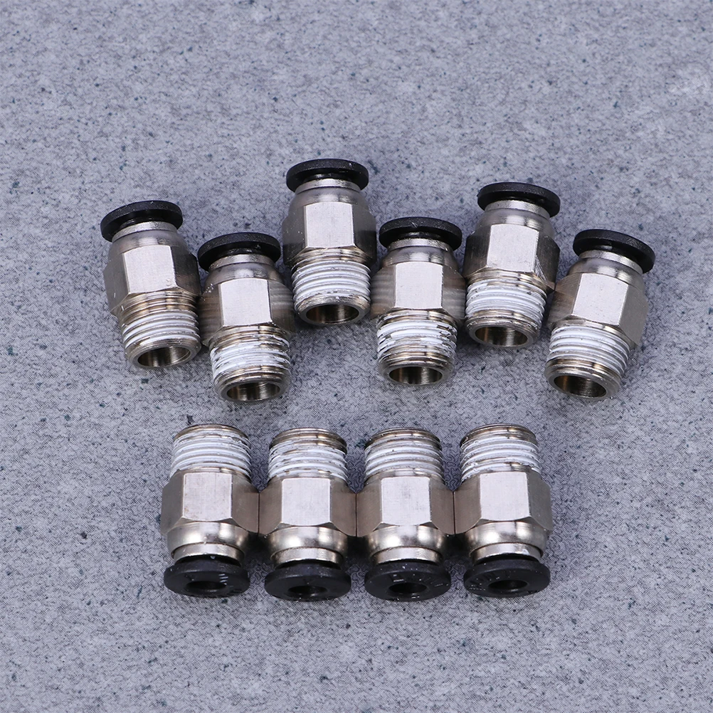 

8pcs 3D Printer Ptfe Tube Fitting Connector Male Straight Push For 3D Printing Parts Auto Locking Easy Install Silver
