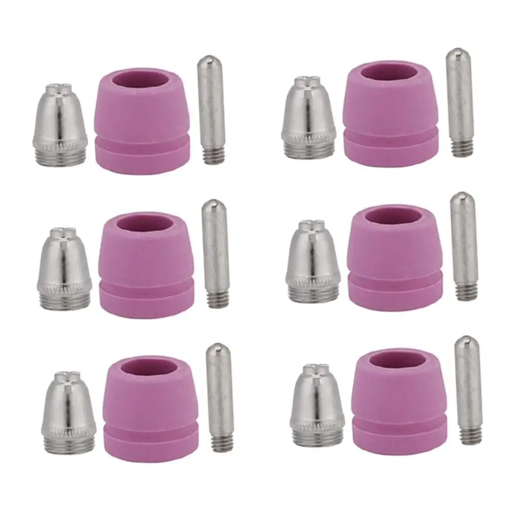 AG-60 Plasma Cutter Torch Consumables Kit 90Pcs Ceramic Cups Electrodes Nozzles Galvanized Copper Smooth Cutting Efficiency