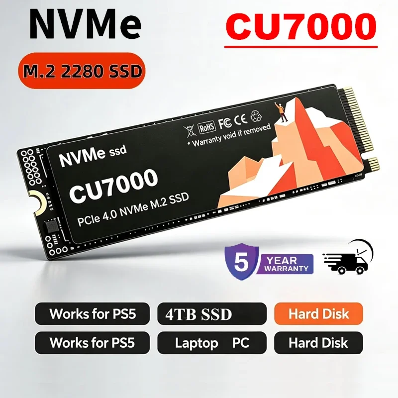 CU7000 SSD M.2 NVMe Internal Solid State Drive High Speed  PCIe 4.0 Gaming Drive Works for PS 5 Laptop PC Hard Disk