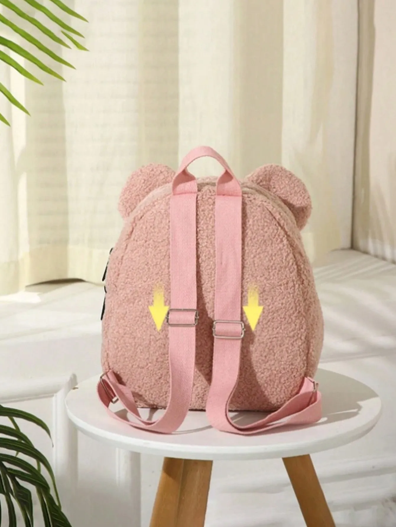 Cute Customized Embroidered Name Plush Bear Backpack Fluffy Sherpa Mini School Bag for DIY Girls Kids Children Travel Gift Bag view 5