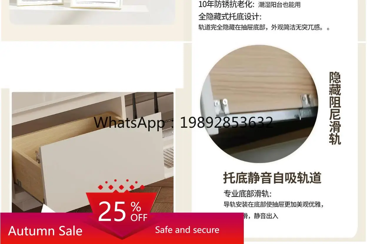 

TV cabinet coffee table combination household small apartment white solid wood floor cabinet home accessories