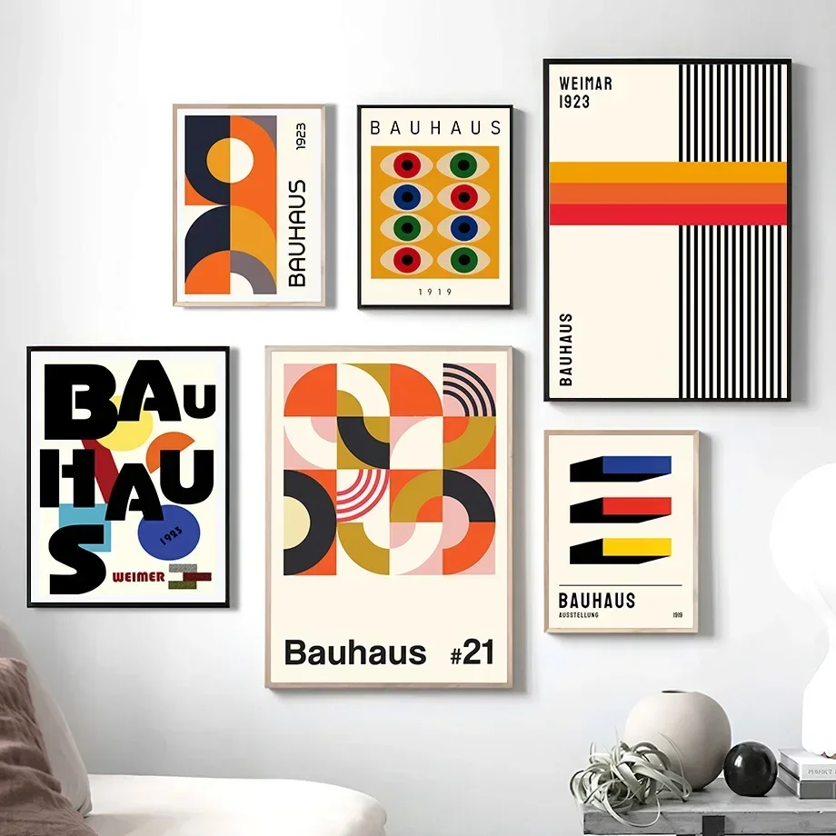 

Bauhaus Abstract Geometric Line Colorful Wall Art Nordic PostersCanvas Painting And Prints Wall Pictures For Living Room Decor