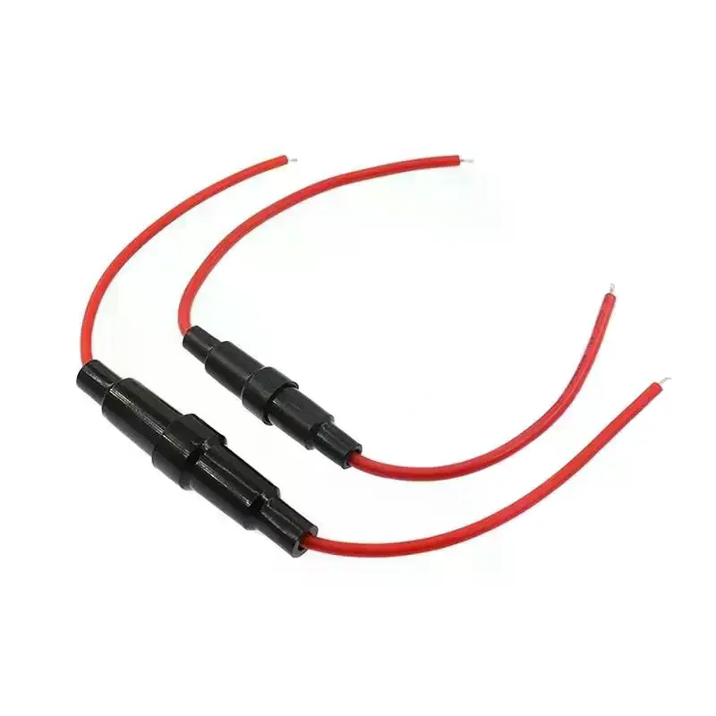 /PFU/1/10Pcs Glass Fuse Holder Screw Type 5X20mm With 20AWG Wire Cable Fuse Casing 250V 5*20mm 6*30mm Fuses Boxes Fuse Tube
