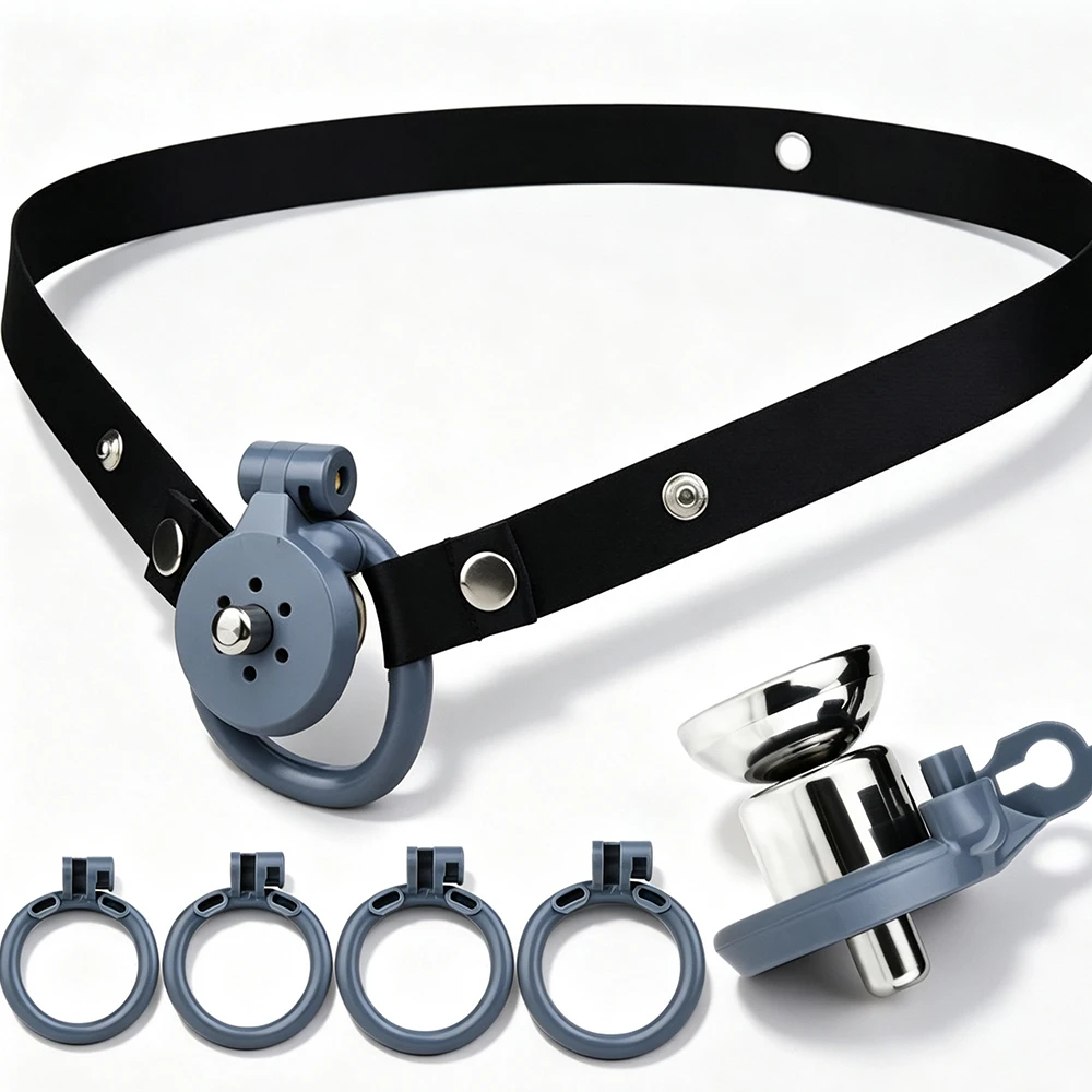 FRKO Flat Button Chastity Cage Detachable Big Urine Elastic Belt 4 Size Arc Penis Lock Rings   Adult Toys For Sissy Men 18+