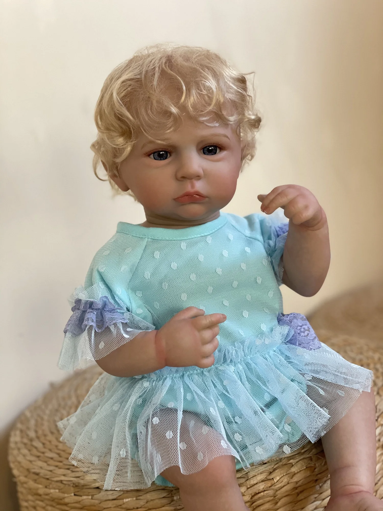 Cameron Bebe Reborn Girl con cuerpo completo, vinilo pintado a mano, piel Visible, venas, piel realista, muñecas con cabello enraizado, 18-20