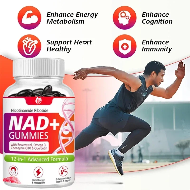 

NAD + 12 в 1, антивозрастная добавка, вкус малины, 60 капсул - никотинамид, никулеосид, ревертрол, запрос