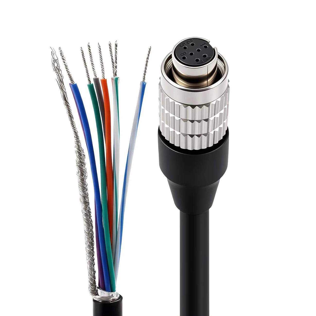 Connector HR25-7TP-8S/ 8P 8pin male female with 5M cable for basler camera