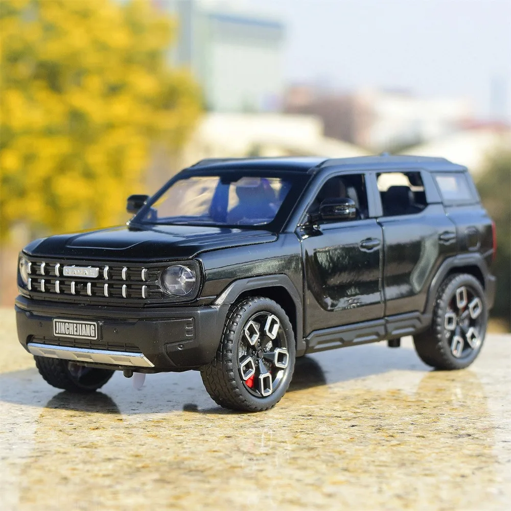 Modelo a Escala 1:24 del HAVAL X-DOG FJ Cruiser, Vehículo SUV de Metal Fundido a Presión, con Música, Luces y Puertas que se Abren, Adorno para Adultos