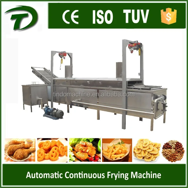 Industrial Equipment In Burger King French Fries Chicken Conveyor Belt Continuous Deep Fryer Machine