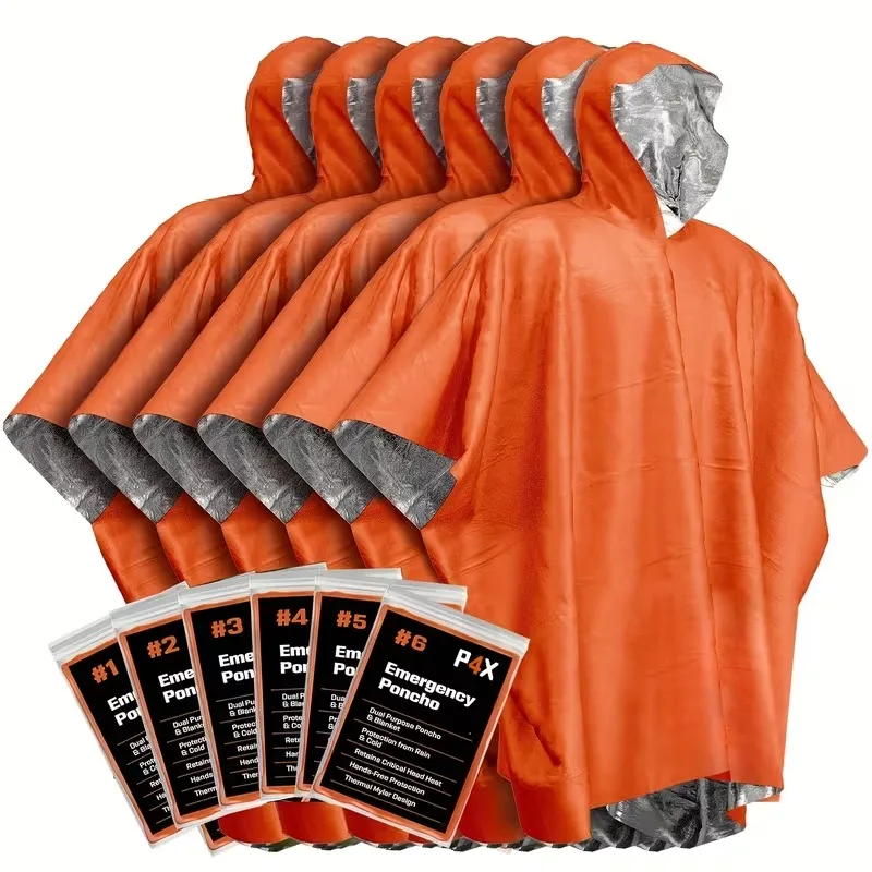 Impermeable de Emergencia para Exteriores, Multifuncional, Manta de Primeros Auxilios, Resistente al Agua y al Frío, Doble Uso