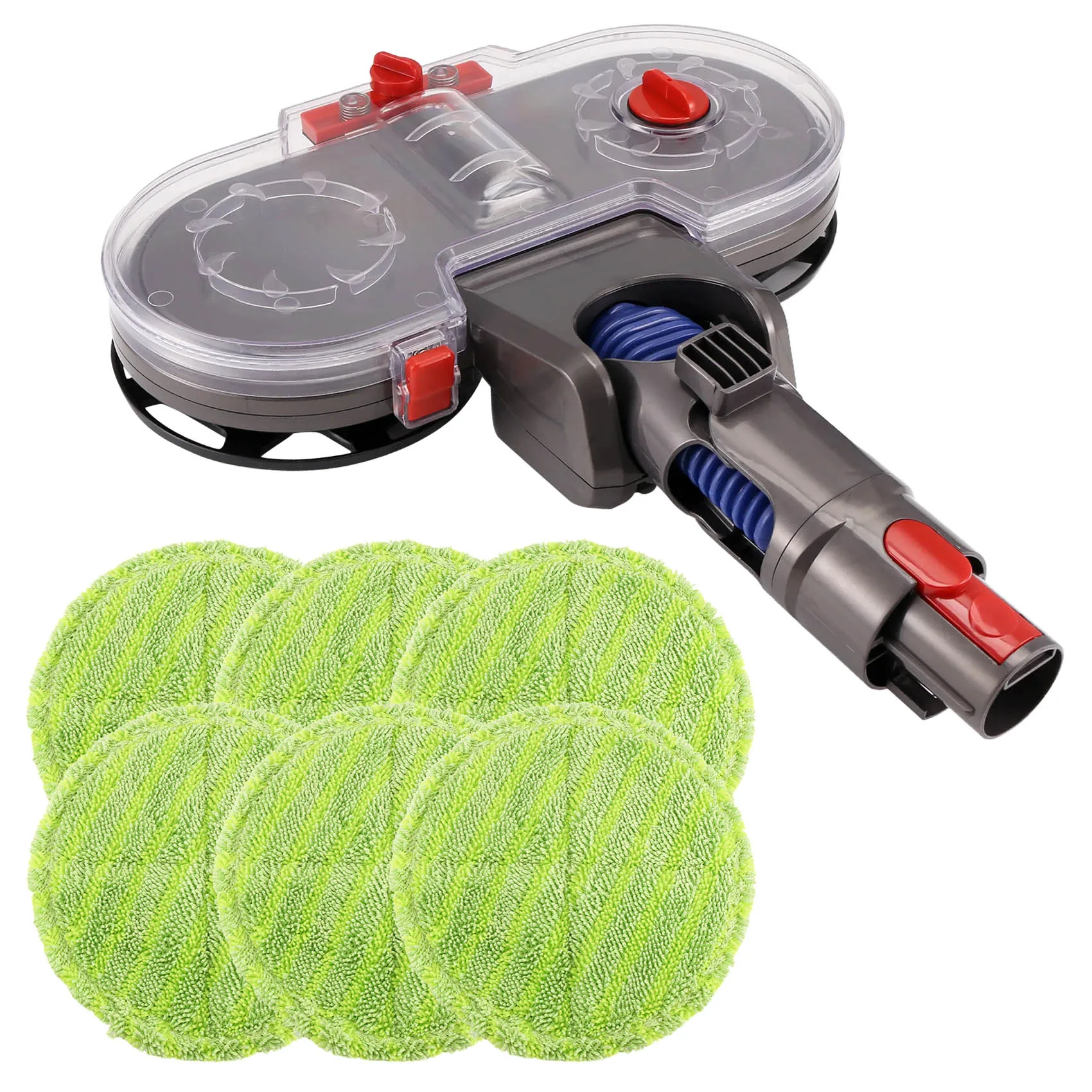 For V15 V11 V10 V8 Vacuum Cleaner Electric Mop Attachment with Detachable Water Tank 6 Reusable Mop Pads B