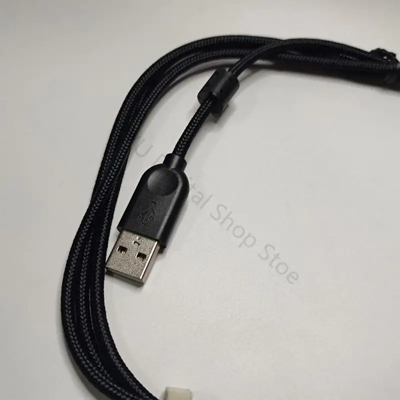 96BA USB-Maus-Reparaturkabel, 2 m langes schwarzes Ersatzkabel für den Einsatz Bürotisch, Gaming-Schreibtisch und als – Detail 4