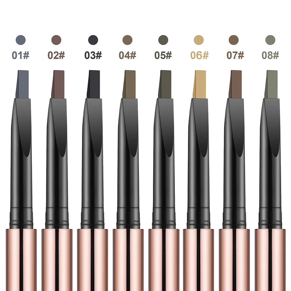 Dubbelzijdig wenkbrauwpotlood voor wilde lijnen met cutter, private label, aangepast logo, veganistische make-up, groothandel wenkbrauwverf