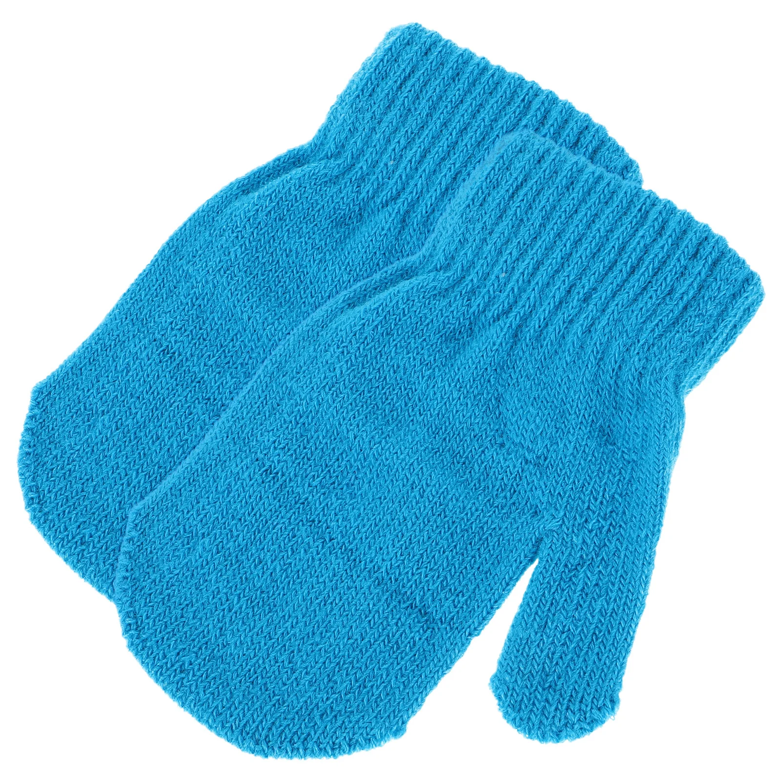 قفازات شتوية للأطفال الصغار، قفازات محبوكة سميكة للغاية ودافئة للأولاد والبنات، قفازات ناعمة للأطفال مريحة للحماية من الطقس البارد باللون الأزرق