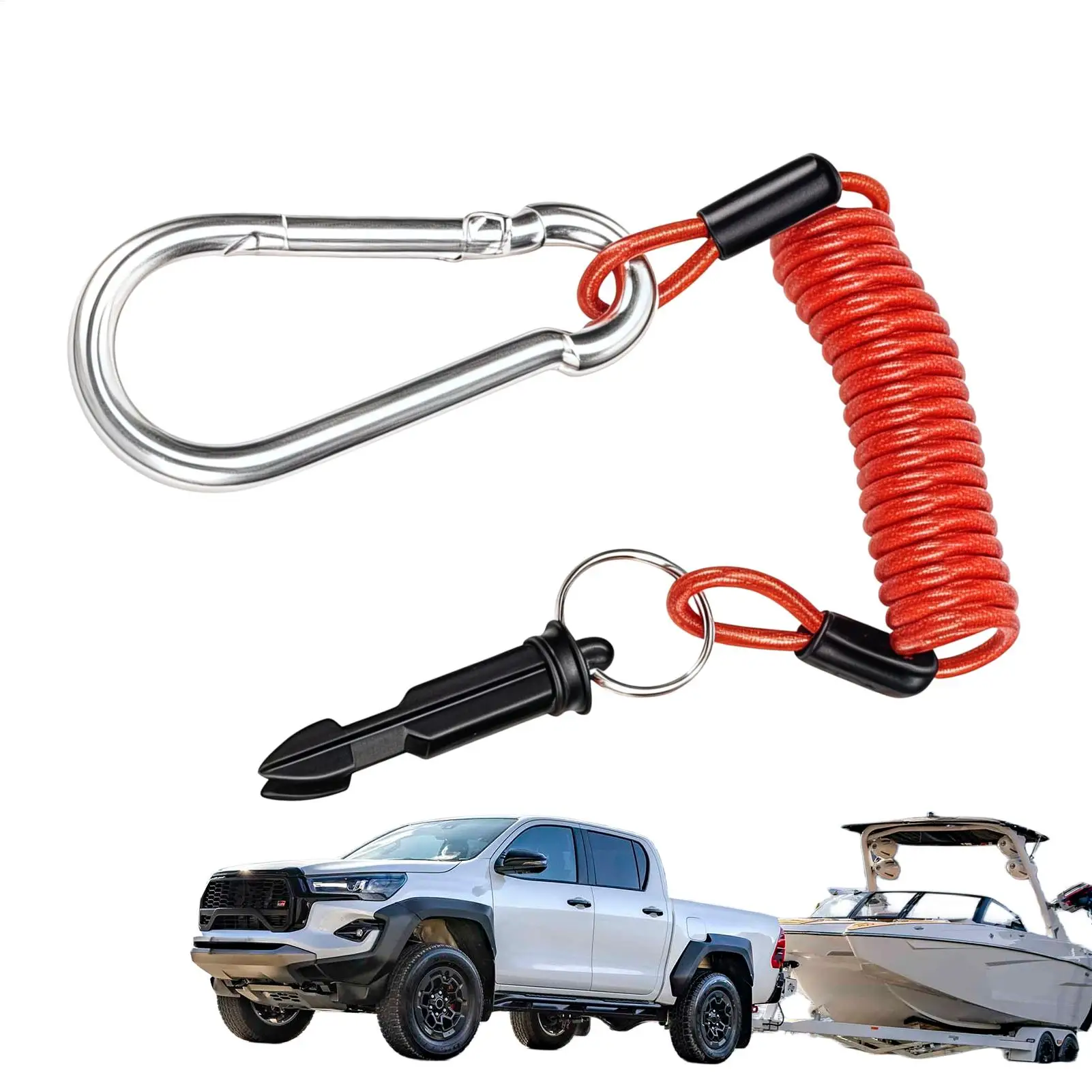 Trailer Breakaway Cable | 4FT/6FT Stainless Steel Flexible High Strength | Trailer Safety Cables | for RVs Camper Outdoor Campin