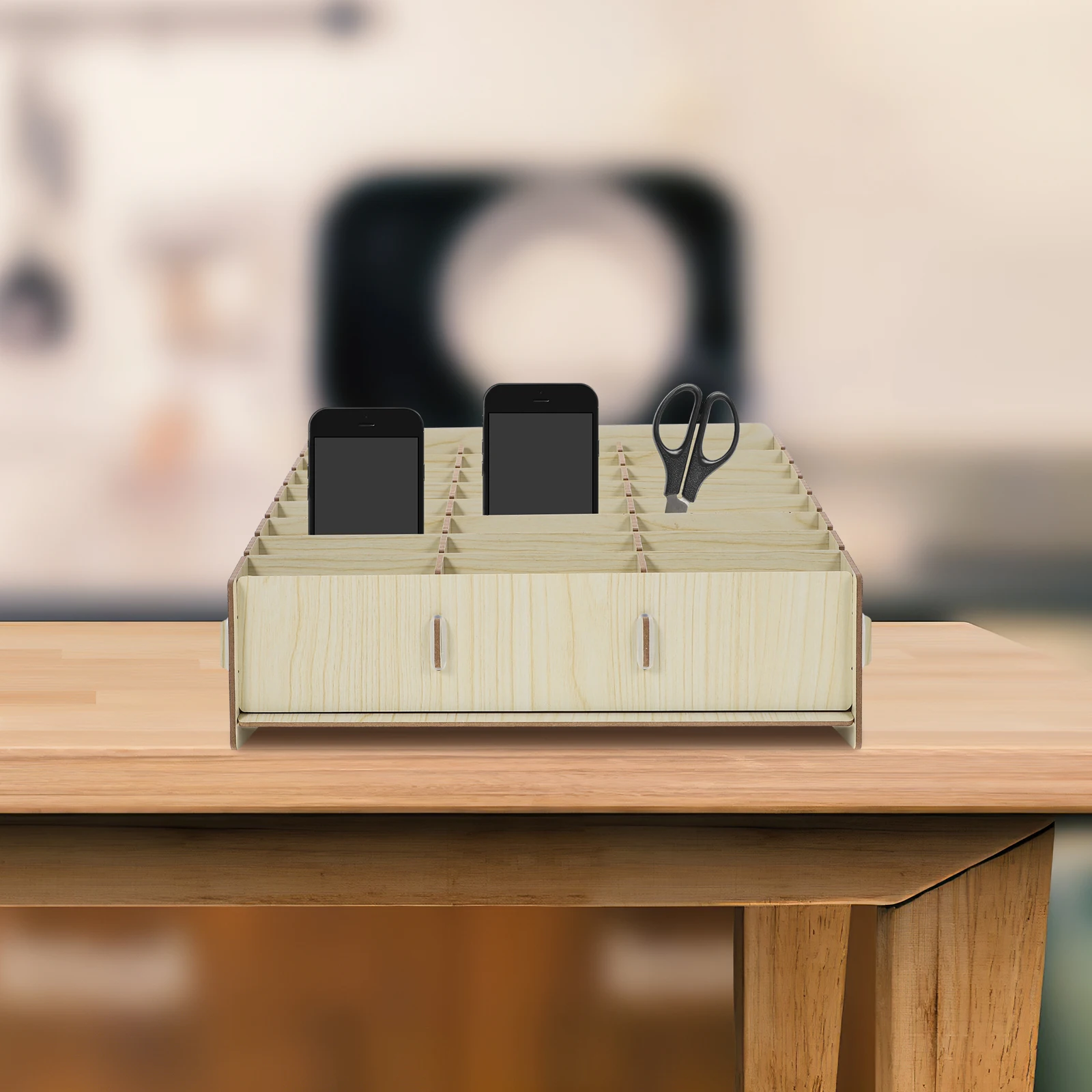 

DIY Wooden Phone Storage Box 32 6x20x17 5cm Desk ganizer Classroom Container Wood Management Box For Office School