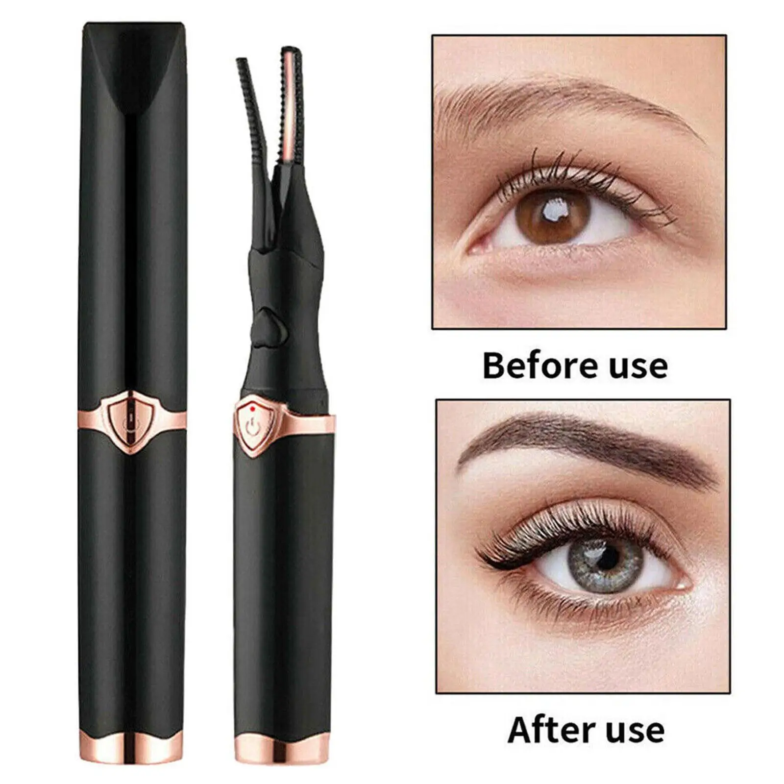 

Portable Electric Eyelash Curler, Natural Fake Eyelash Curler Beauty Supplies, USB Rechargeable Eyelash Styling Makeup Tool