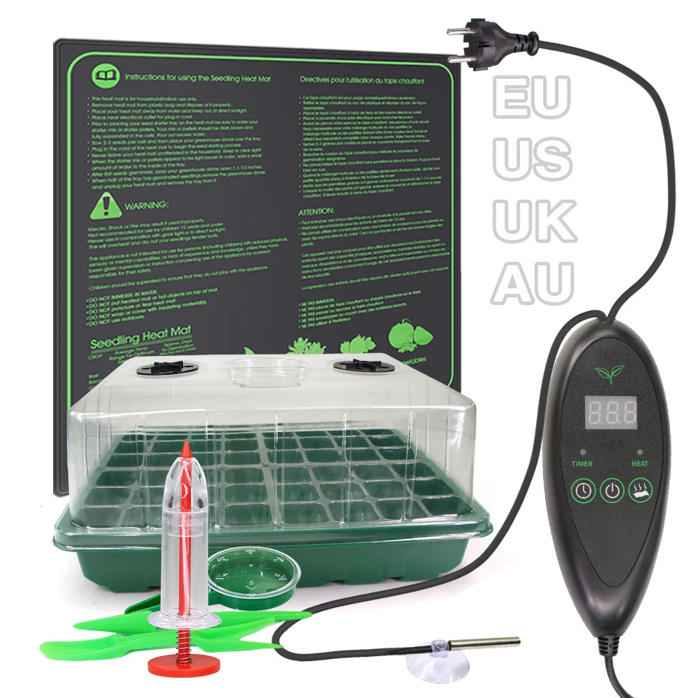 

Winter Seedlings Box Heating Mats Warm Nursery Pots Kit for Garden Indoor Plants Cultivation Clone Seeds Starter Germinate Tray