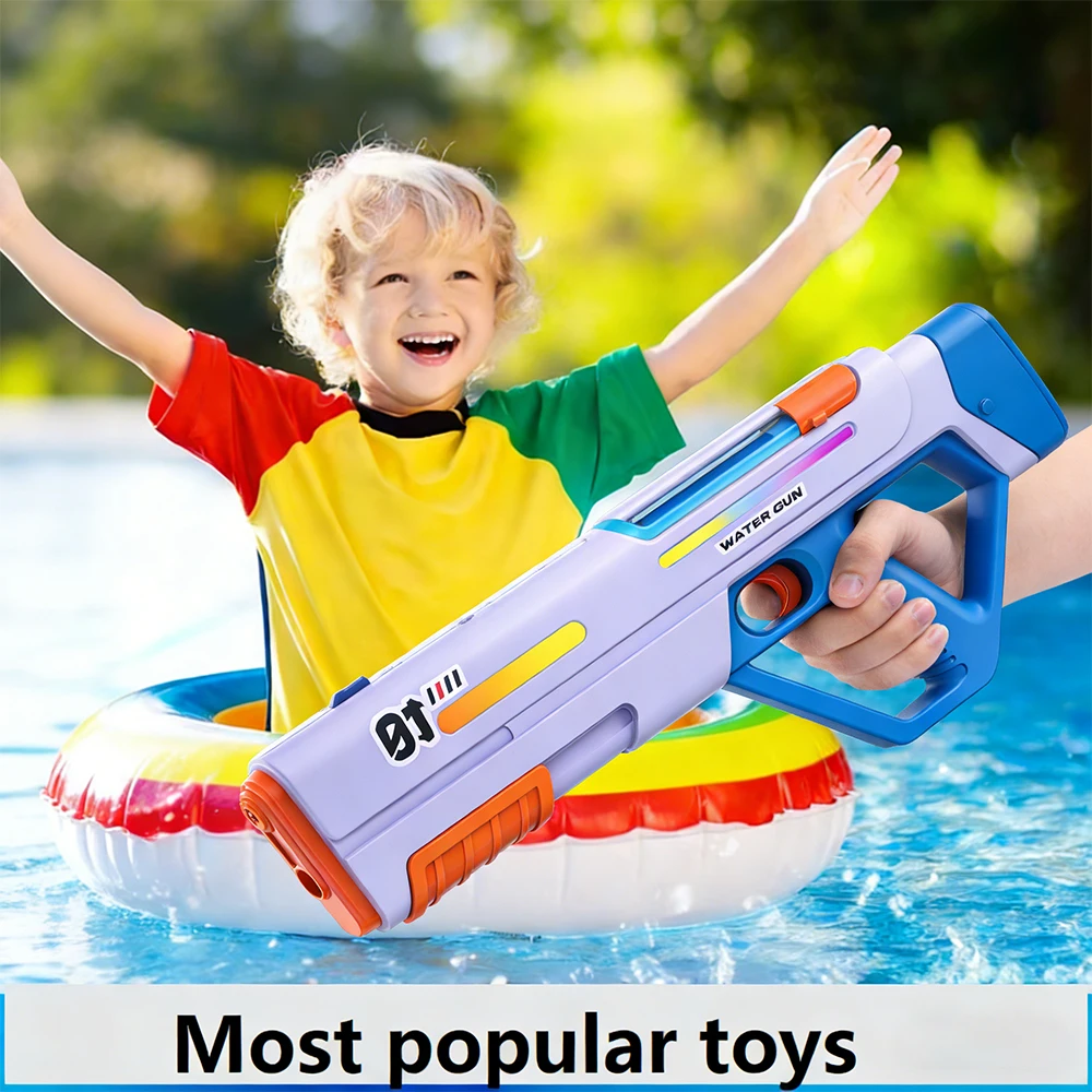 

Перезаряжаемый электрический водяной пистолет с дальностью стрельбы 7-9 м, ручной/автоматический, интегрированный, летняя игрушка для бассейна и пляжа, подарок для детей и взрослых