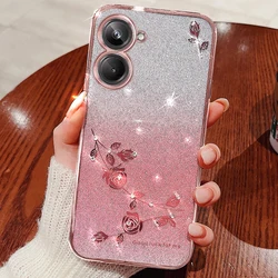 POCO C65 M6 X6 Pro Glitter Phone Cover for Xiaomi Redmi 13C 12C 10C A3 Note 13 12 11 10 Pro 4G 12S Case Rhinestone Silvery Shiny