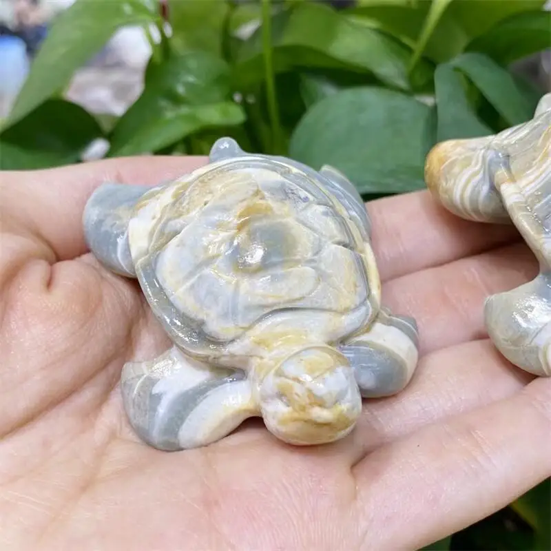 

Natural Shell Stone Sea Turtle Carving Animal Carving Model Crafts Fashion Home Decoration Healing Fengshui Gift 1PCS