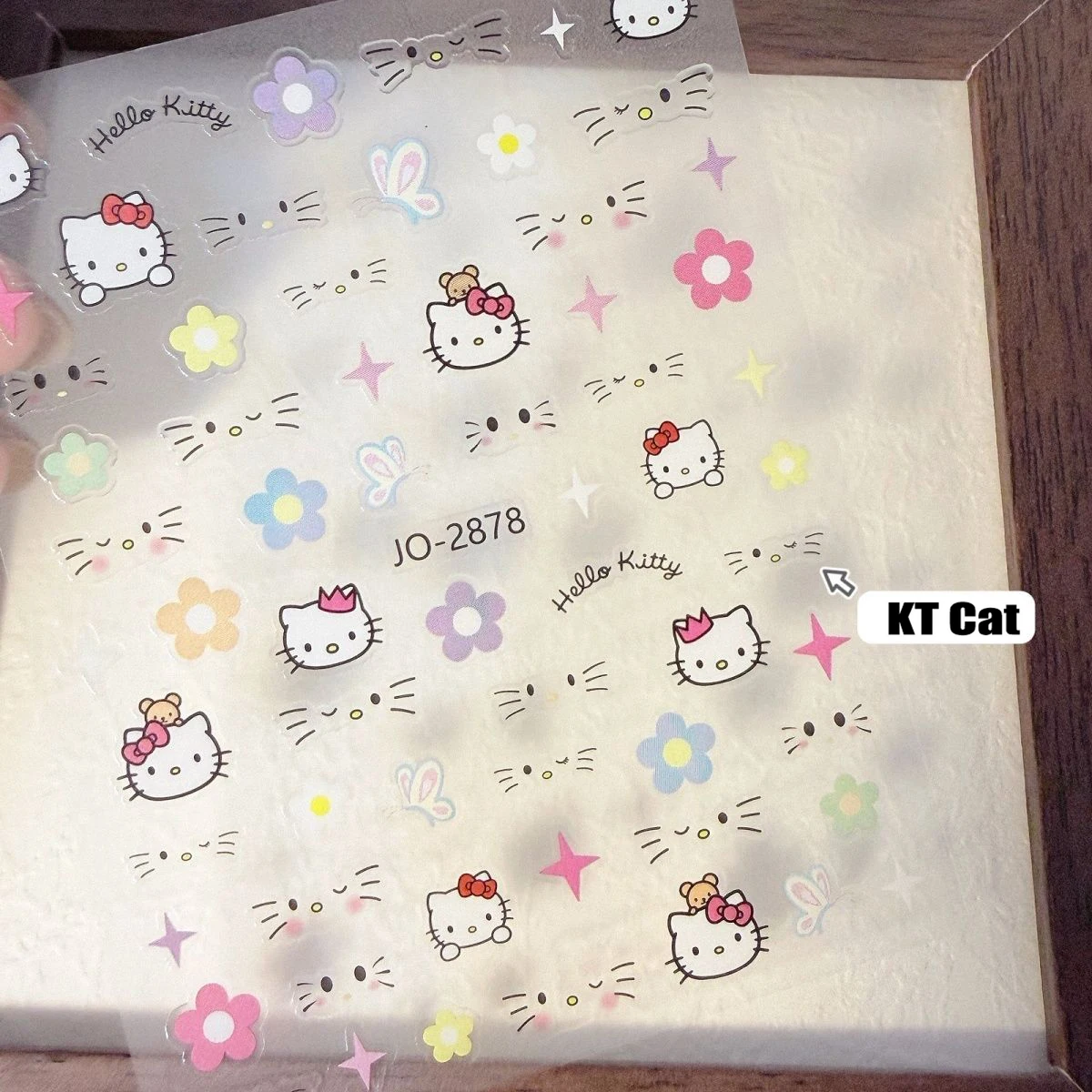 1pcs Christmas Kawaii Cartoon Cute Hello Kitty Nail Art Sticker Muilt-Expression KT Cat Nail Decal Self-Adhesive Cute Cat Slider