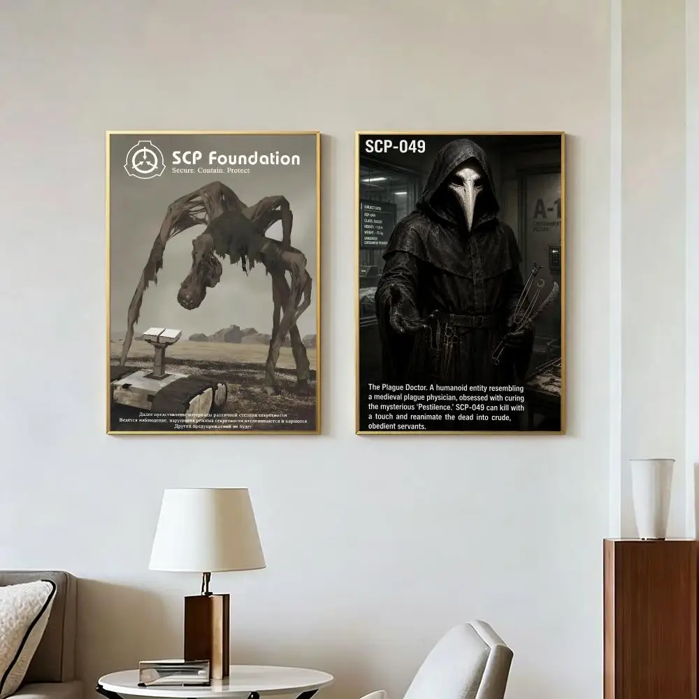 Fiction Cult SCP Foundation Poster Peel And Stick Wall Art Self Adhesive PP Waterproof Wall Decor Living Room Bedroom Gift