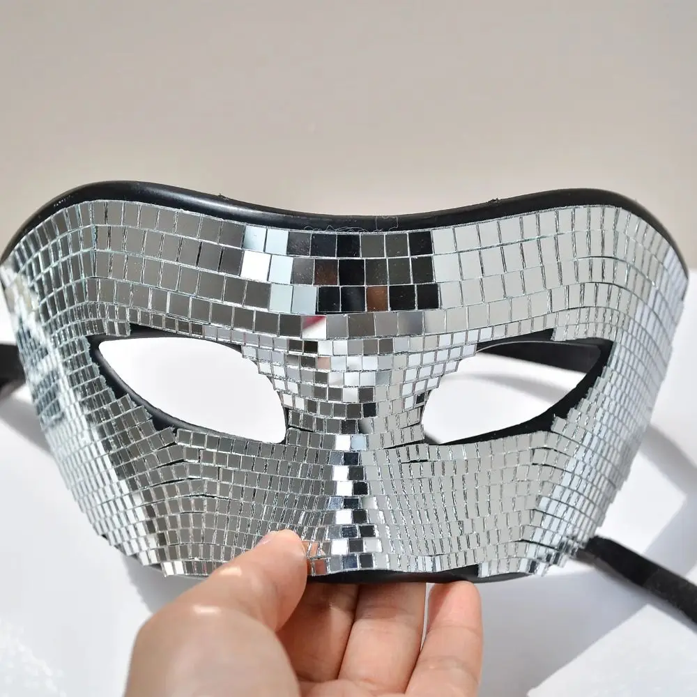 

Masquerade Ball Glitter Mirror Face Mask Male Adult Full Face Night Club Mask Eye Mask Party Supplies Home DJ Decor Party