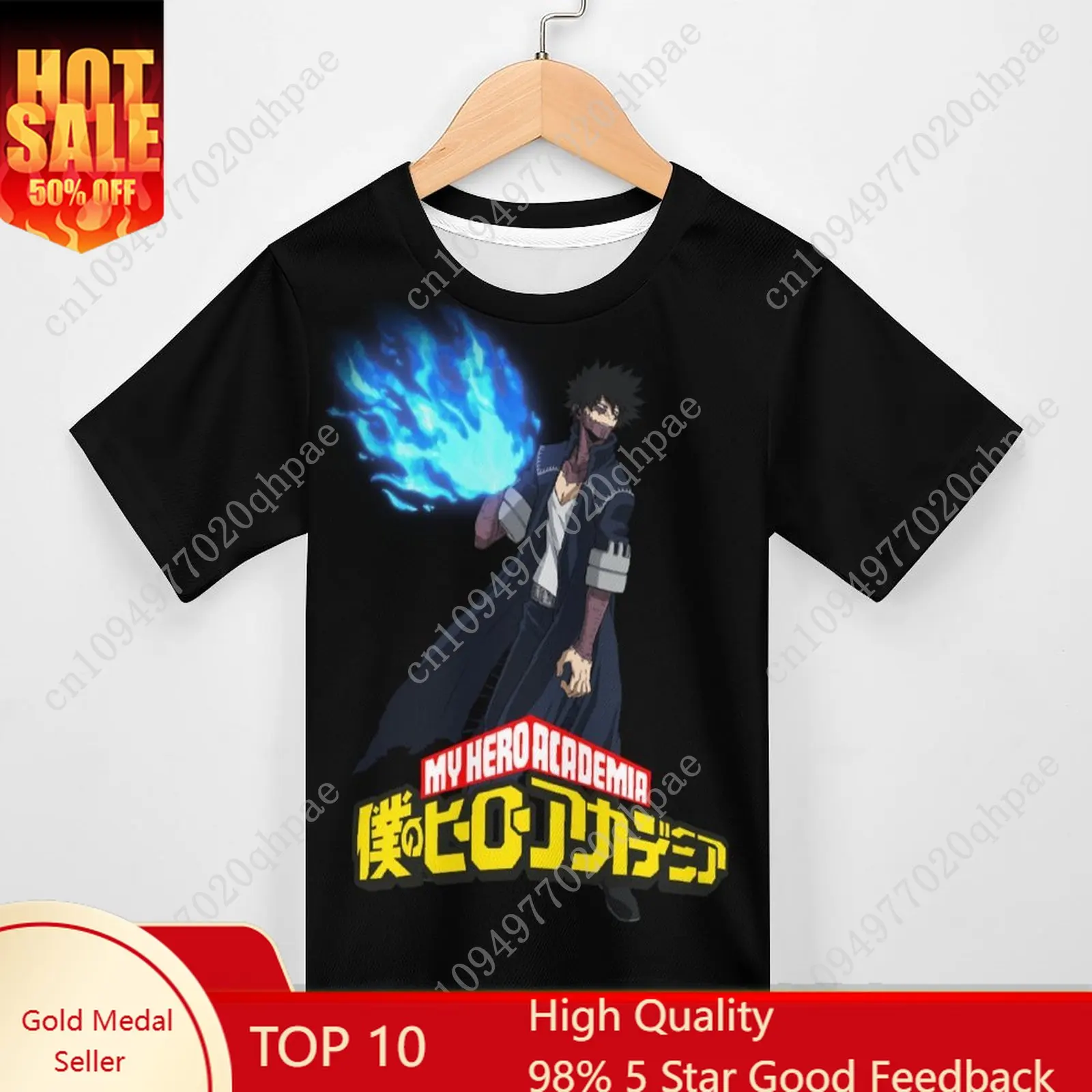 

My Hero Academia Dabi T shirt boys girls childs cotton short sleeves tlightweight breathable Tshirt custom made Summer Tops