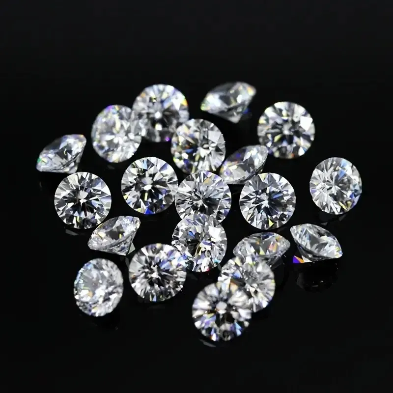 50pcs Cubic Zirconia Stones 6mm White Round Shape Brilliant Cut Loose CZ Stones Synthetic Gems Beads For Jewelry DIY Material