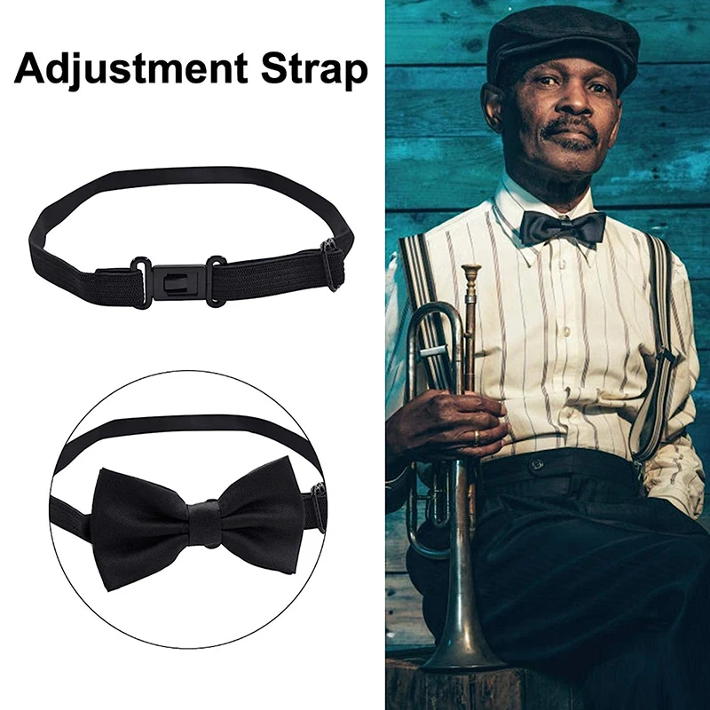 10-50pcs Bow Tie Elastic Strap Adjustable Multipurpose Belt For Adults Unisex All Type Of Bowties Necktie Suspenders Black