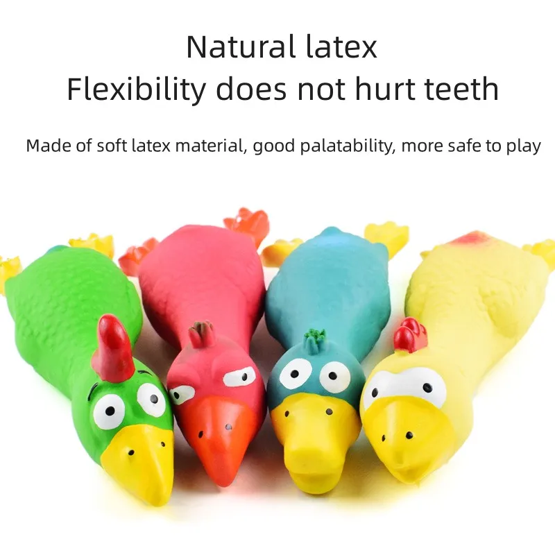 Cute Latex Chicken Shape Pet Squeak Toys Dog Cat Puppy Chew Sound Toys Simulation Screaming Chicken Creative Dog Accessories