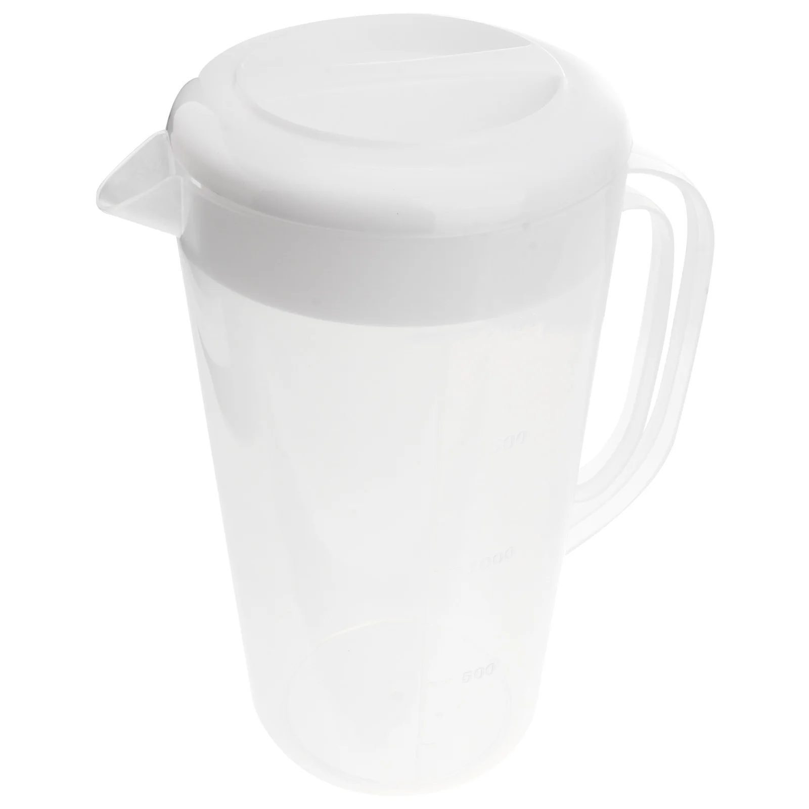 

Heat Resistant Large Capacity Plastic Water Kettle for Cold Hot Drinks Thanksgiving Dinner Picnics White Lid Beverage Pitcher