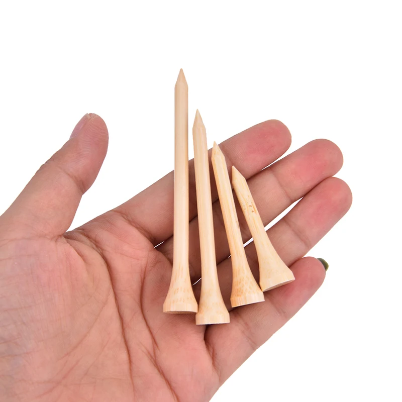 100Pcs/Set Golf Tees Bamboo Tee Golf Balls Holder 4 Size Stronger than Wood Tees