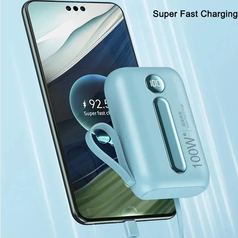 For IPhone Xiaomi Samsung Powerbank Mini Power Bank 20000mAh 22.5W Super Fast Charging With Cables Portable External BatteryPack